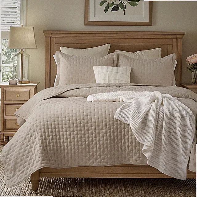 Bedsure King Quilt - Linen Bedspread King Size & Lightweight Comforter, Moder...
