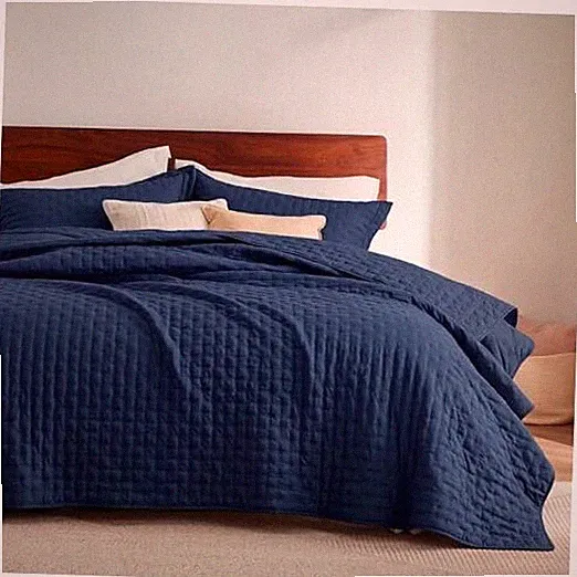 Bedsure Quilts Queen Size - Navy Blue Bedspread Queen / Full 02 - Navy - Clover