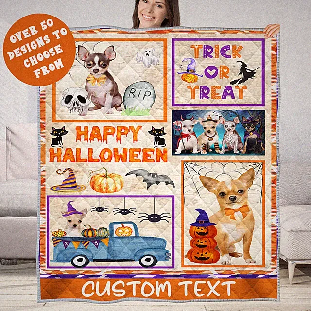 Chihuahua Quilt Dog Bedding Personalized Bed Gift Many Designs NWT
