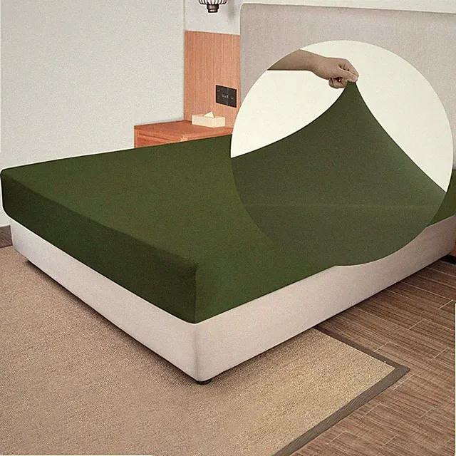 Dark Olive Green Queen Fitted Sheet - Cozy, Pet-Friendly, Ultra Soft & Snug Fit