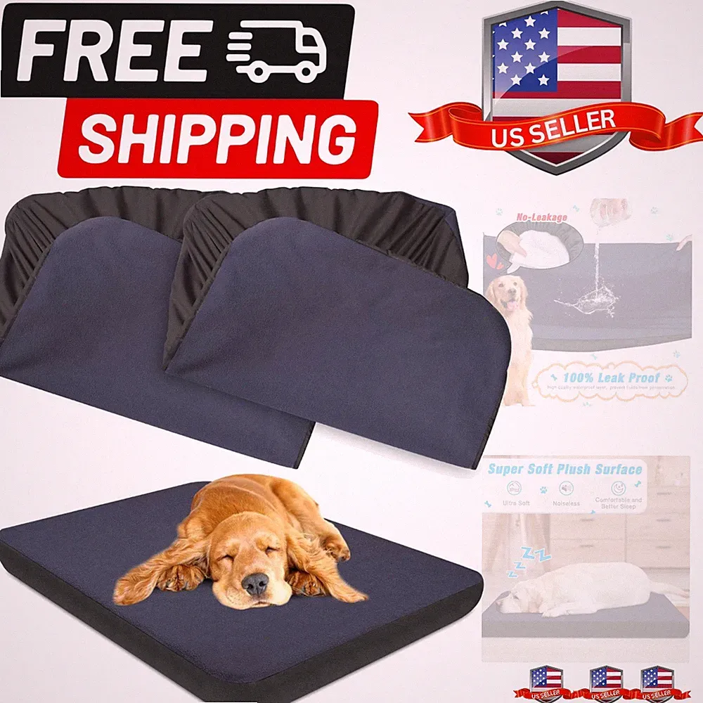 Dog Bed Covers Replacement Washable 100% Waterproof Dog Bed Sheets, Soft & No...