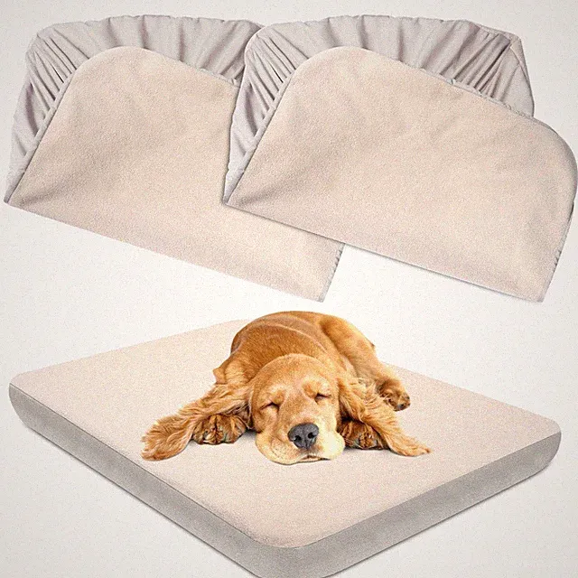 Dog Bed Covers Replacement Washable 100% Waterproof Dog Bed Sheets Soft & Noi...