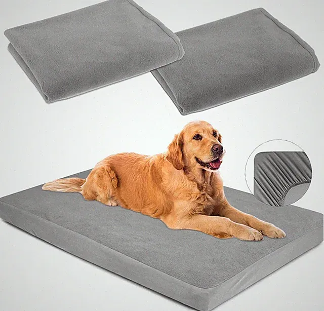Dog Bed Covers Replacement Washable 100% Waterproof Soft Dog Bed Sheet Grey 2 Pa