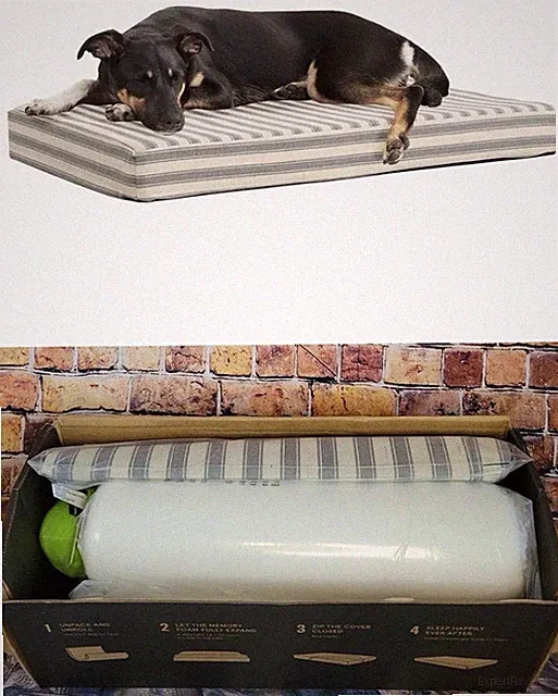 Dog Cooling Gel Memory Foam Mattress for Dogs W/Cover & Ball Large New