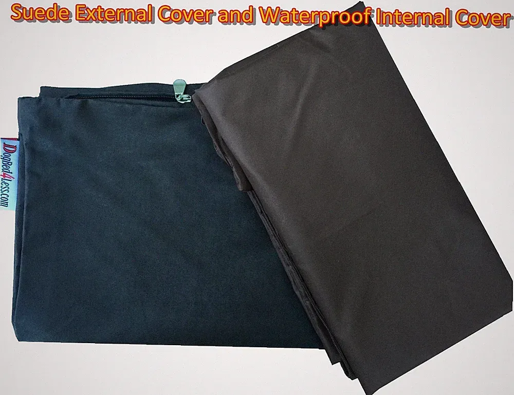 ESPRESSO SUEDE COVER + INTERNAL Waterproof Duvet Case for Dog Pet Bed Pillow