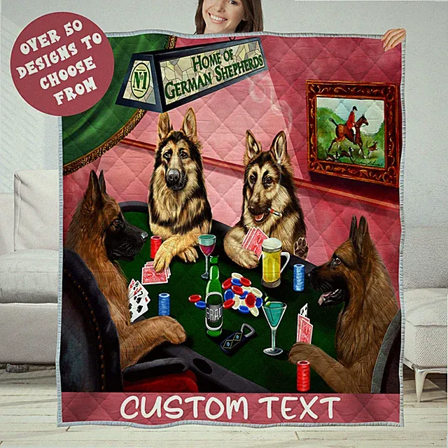 German Shepherd Quilt Dog Bedding Personalized Bed Gift Many Designs NWT
