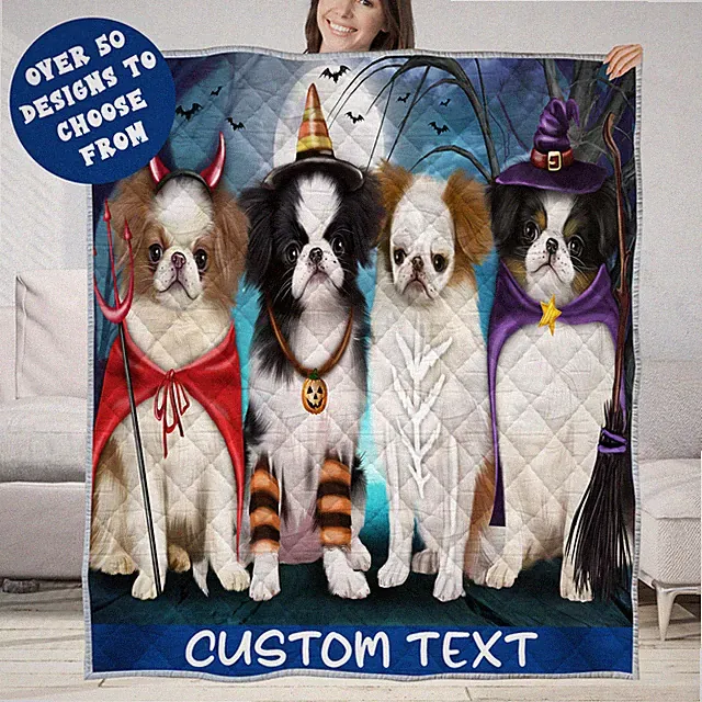 Japanese Chin Quilt Dog Bedding Personalized Bed Gift Many Designs NWT