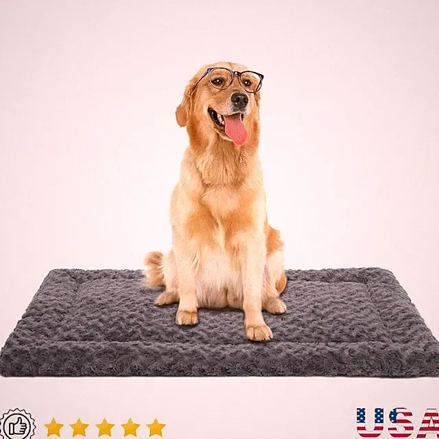 Large Dog Bed Mattress Plush Crate Pad Machine Washable All Seasons Support New