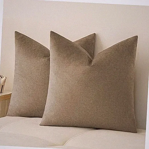 Pack of 2 Stain-Resistant Throw Pillow Covers 18" x 18" (Pack of 2) Dark Brown