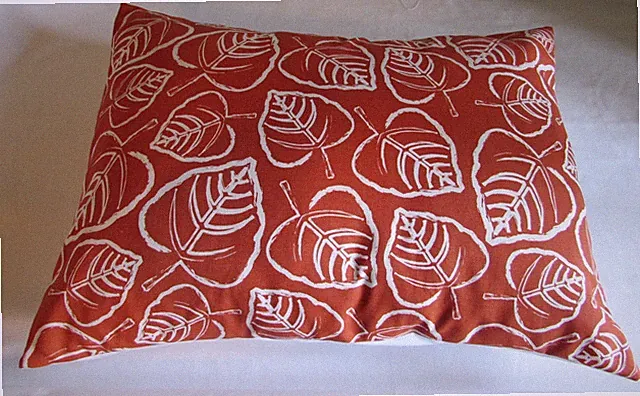 Pet Bed Cover Duvet, Rust Leaf Print & White, Canine Cloud Dog Bed Cover 25 x 18