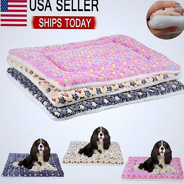 Pet Bed Mat Pad Dog Cat Kennel Crate Cozy Soft Sleeping Bed Cushion Pads S-XL