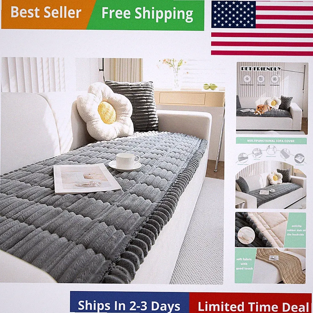 Pet Couch Cover Dogs Washable Non-Slip Couch Protector Pet Friendly Dog Mat f...