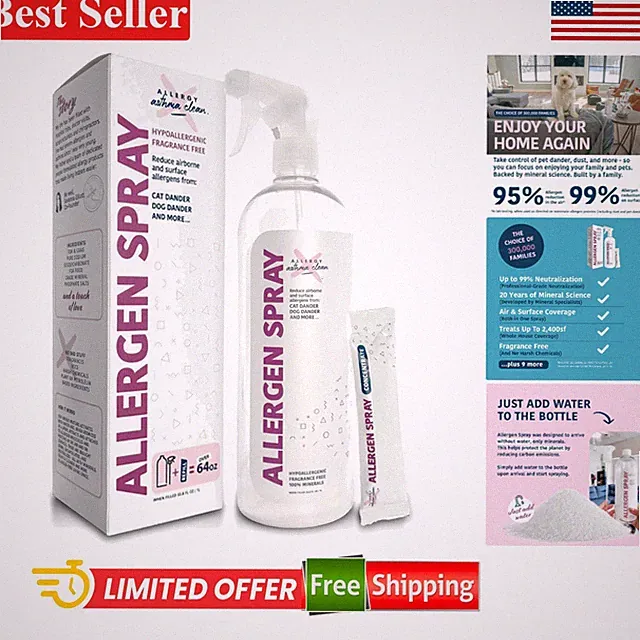 Pet-Friendly Allergen Spray - 67oz Fragrance-Free Solution for Home Comfort