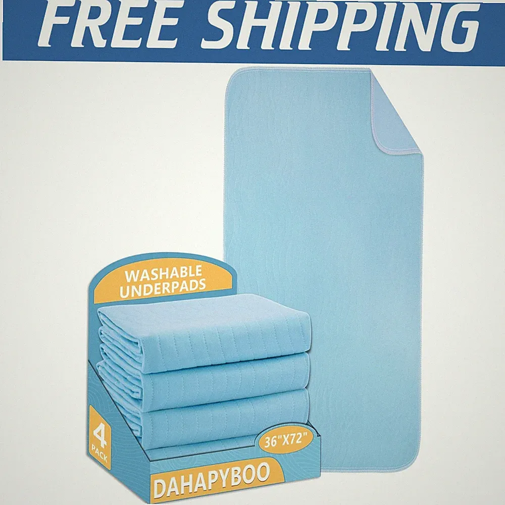 Pet-Friendly Washable Bed Pads 36x72 - 4 Pack
