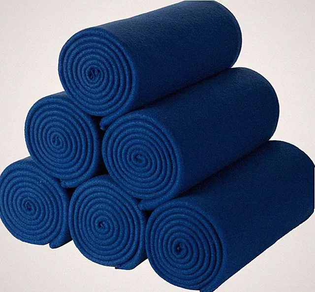 Plush Blanket 6-Piece Set 50x60 Solid Color Pet-Friendly Outdoor Light Blue
