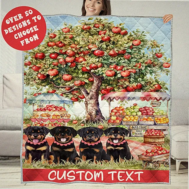 Rottweiler Quilt Dog Bedding Personalized Bed Gift Many Designs NWT