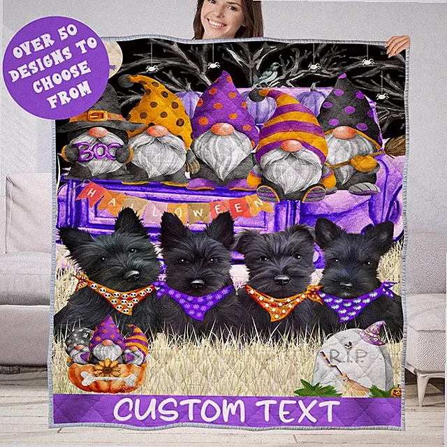 Scottish Terrier Quilt Dog Bedding Personalized Bed Gift Many Designs NWT