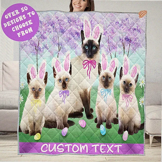Siamese Quilt Cat Bedding Personalized Bed Gift Many Designs NWT