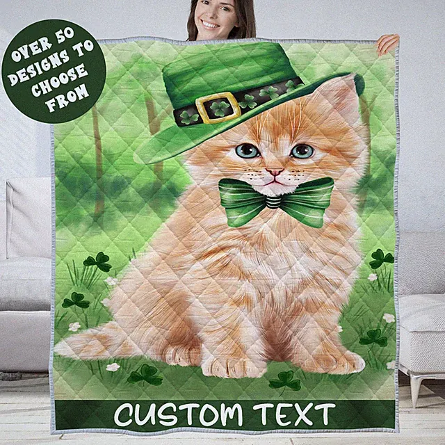 Siberian Quilt Cat Bedding Personalized Bed Gift Many Designs NWT