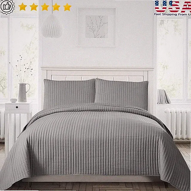 Soft Pre-Washed Quilt Lightweight Cozy Bedspread Durable Easy Care Pet-Friendly