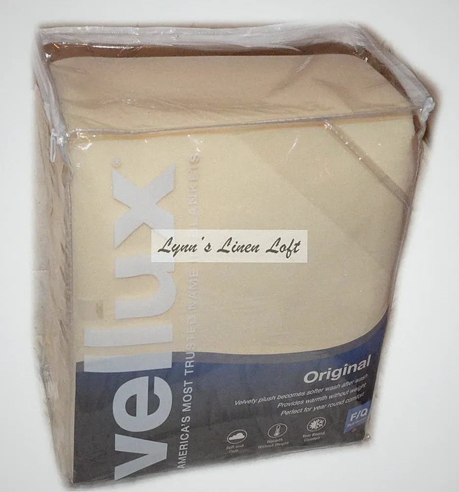 Vellux Original Ivory Full/ Queen Blanket Soft Year Round Warm Pet Friendly