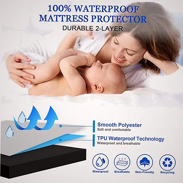 Waterproof King Mattress Protector for Pets - Black
